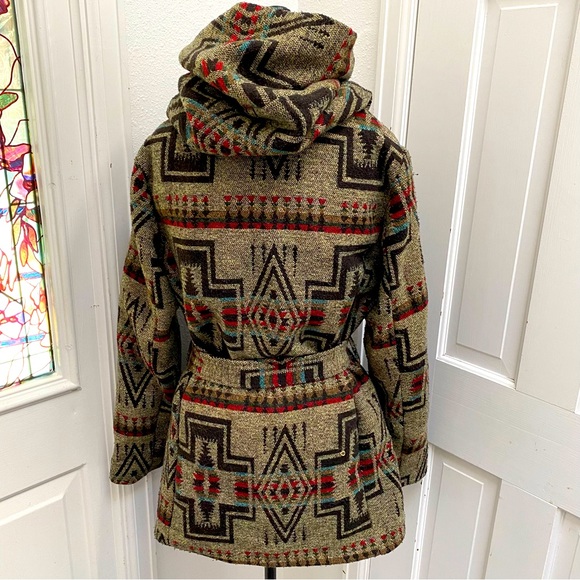 * Beautiful Southwestern Style Mossimo Coat With Hood Size L - Picture 4 of 11